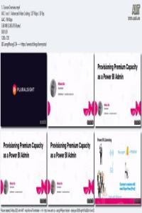 PluralSight Provisioning Premium Capacity as a Power BI Admin FreeCourseWeb
