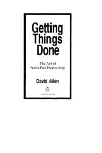 Getting Things Done The Art of Stress Free Productivity eBook