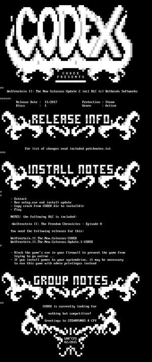 Wolfenstein II The New Colossus Update 2 incl DLC CODEX