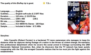 Medium Cool (Drama 1969) Robert Forster 720p BrRip