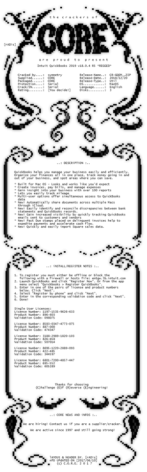 Intuit QuickBooks 2019 v18 0 4 R5 MacOS Regged CORE FTUApps