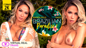 [VirtualRealTrans] Bianca Hills (Brazilian Paradise I) [2018- Anal- Hardcore- Blonde- CowGirl- BlowJob- Cum- Cowgirl- Natural Tits- Virtual Reality- 