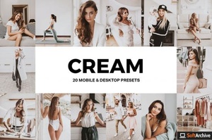 DesignOptimal - Creativemarket - 20 Cream Lightroom Presets and LUTs