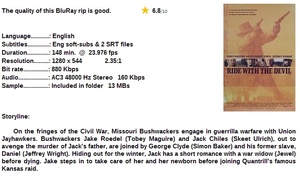 Ride with the Devil (War Drama 1999) Tobey Maguire 720p BrRip