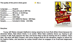 Outlaw's Son (Western 1957) Dane Clark 720p