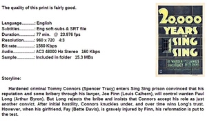 20,000 Years in Sing Sing (Drama 1932) Spencer Tracy 720p