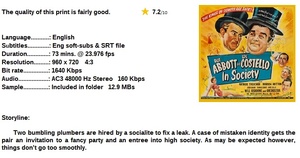 In Society (Comedy 1944) Abbott & Costello 720p