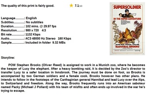 Hannibal Brooks (War Comedy 1969) Oliver Reed 720p