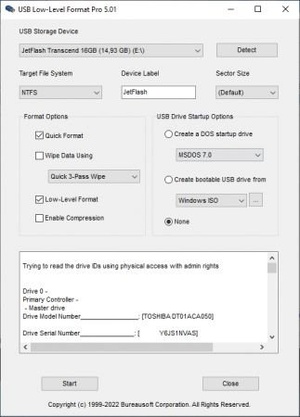 USB Low-Level Format Pro 5.01 + crack (DeGun)