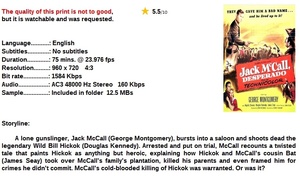 Jack McCall, Desperado (Western 1953) George Montgomery 720p