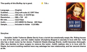 Dark Victory (Drama 1939) Bette Davis 720p BrRip