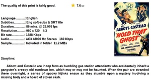 Hold That Ghost (Comedy 1941) Abbott & Costello 720p