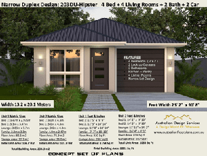 [ FreeCourseWeb ] 4 Bedroom Dual Family House Plan- 2x2 Duplex Floor Plan- Full Architectural Concept Home Plans includes detailed floor plan