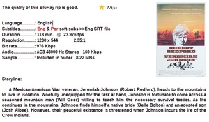 Jeremiah Johnson (Western 1972) Robert Redford 720p BrRip