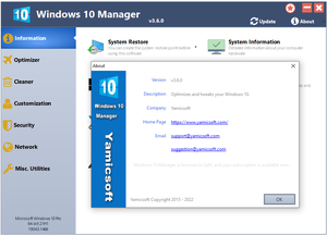 Yamicsoft Windows 10 Manager v3.6 Multilingual Full Version with Crack