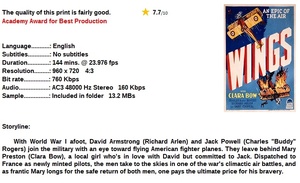 Wings (War Drama 1927) Clara Bow 720p