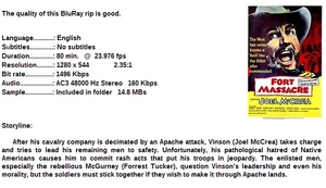 Fort Massacre (Western 1958) Joel McCrea 720p BrRip