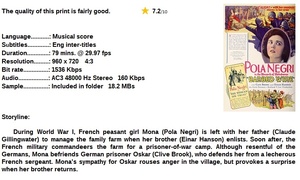 Barbed Wire (War Drama 1927) Pola Negri 720p