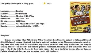 It Ain't Hay (Comedy 1943) Abbott & Costello 720p
