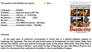 Battle Cry (War Drama 1955) Van Heflin 720p BrRip