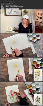 Skillshare - Loose Watercolor Roses - Wedge brush style