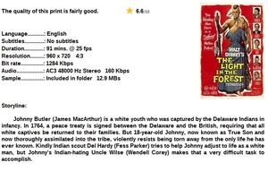 The Light in the Forest (Adventure 1958) Fess Parker 720p