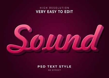 DesignOptimal Sound 3d modern text effect