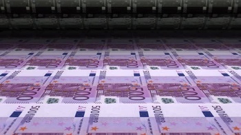 DesignOptimal Videohive Money Printing Press Euro Banknote Bills 30332060