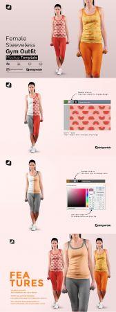 DesignOptimal CreativeMarket Female Sleeveless Gym Outfit Mockup 5227476