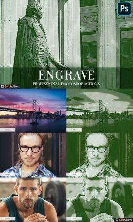 DesignOptimal Creativemarket Engrave Photoshop Action 4870117