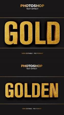 DesignOptimal Gold Foil Photoshop PSD Text Effect