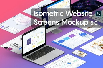 DesignOptimal Isometric Website Mockup 5 0