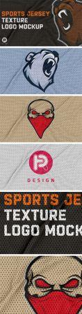DesignOptimal Jersey Texture Logo PSD Mockup