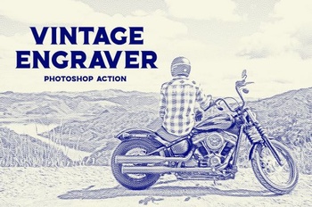 DesignOptimal CreativeMarket Vintage Engraver Photoshop Action 6107789