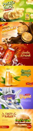 DesignOptimal Fast drinks and food design template advertising