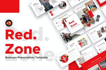 DesignOptimal Red Zone Business Presentation Template