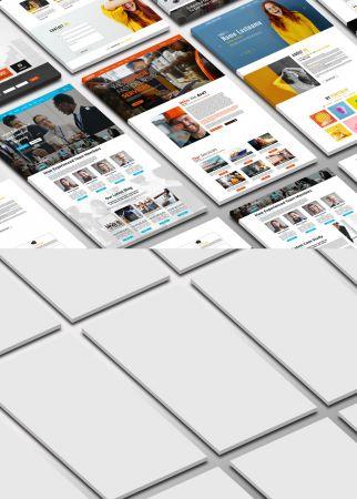 DesignOptimal Array of Vertical Screens Mockup 332987682