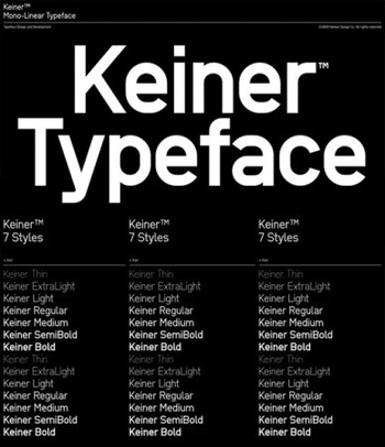 DesignOptimal Keiner Mono Linear Typeface 7 Weights