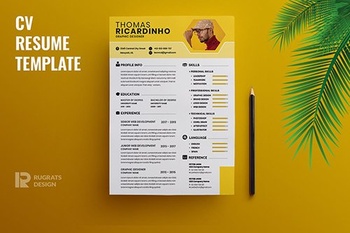 DesignOptimal Minimalist CV Resume R39 Template