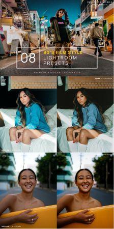 DesignOptimal 90s Film Style Lightroom Presets Mobile