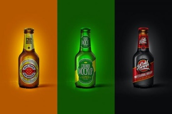 DesignOptimal Cold Beer Bottle Mockup