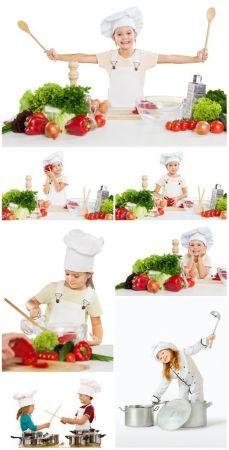 DesignOptimal Children in chef suits stock photo