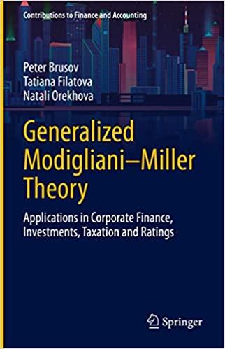 Generalized Modigliani Miller Theory Applications in Corporate Finance Investments Taxation and Ratings