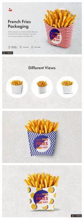 DesignOptimal CreativeMarket French Fries Packaging Mockup 5025126