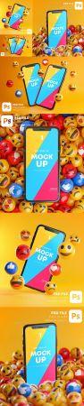 DesignOptimal GraphicRiver Smartphone Emoji Mockup Pack 28404183