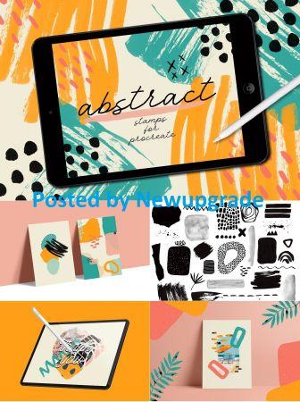 DesignOptimal Creativemarket ABSTRACT STAMPS FOR PROCREATE 3745653