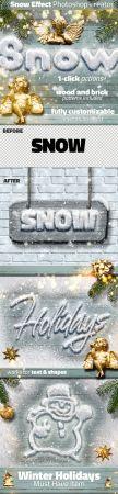 DesignOptimal Snow Effect Photoshop Creater Actions Brushes Patterns