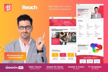DesignOptimal ThemeForest Reach v1 0 0 Digital Agency Creative Elementor Template Kit 29966605