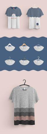 DesignOptimal Mockup T Shirts Front and Back on 6 Different Hangers 354421045