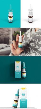 DesignOptimal Nasal Spray Bottle Mockup